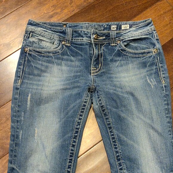 Miss Me JP5368BV Boot Cut Distressed Embellished Jeans SIZE 30 - Picture 4 of 6